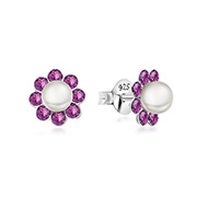 E-15031 - 925 Sterling silver stud with crystals.