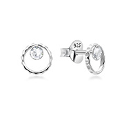 E-15076 - 925 Sterling silver stud with crystals.