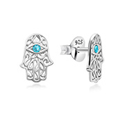 E-15131 - 925 Sterling silver stud with crystals.