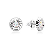 E-15341 - 925 Sterling silver stud with crystals.
