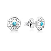 E-15492 - 925 Sterling silver stud with crystals.