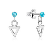 E-15546 - 925 Sterling silver stud with crystals.