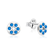 E-15921 - 925 Sterling silver stud with crystals.