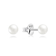 E-229 - 925 Sterling silver stud with synthetic pearl.