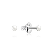 E-234 - 925 Sterling silver stud with synthetic pearl.