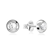 E-241 - 925 Sterling silver stud with crystals.