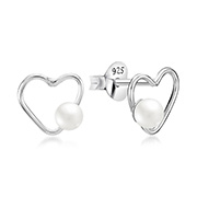 E-2478 - 925 Sterling silver stud with synthetic pearl.