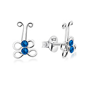 E-278 - 925 Sterling silver stud with crystals.