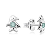 E-353 - 925 Sterling silver stud with crystals.