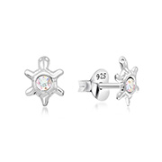E-366 - 925 Sterling silver stud with crystals.