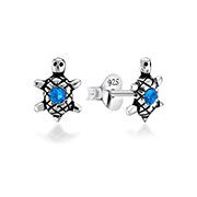 E-383 - 925 Sterling silver stud with crystals.