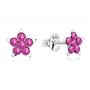 E-4255 - 925 Sterling silver stud with crystals.