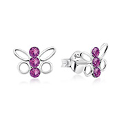 E-4367 - 925 Sterling silver stud with crystals.
