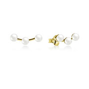 E-5903 - Gold plated sterling silver stud with synthetic pearl.