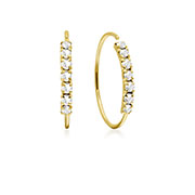 E-5918 - Gold plated sterling silver stud with crystal.