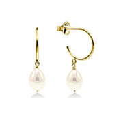 E-5931 - Gold plated sterling silver stud with fresh water pearl.