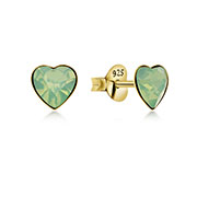 E-5959/3 - Gold plated sterling silver stud with crystal.