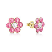 E-5960 - Gold plated sterling silver stud with crystal.