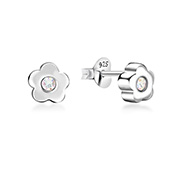 E-663 - 925 Sterling silver stud with crystals.