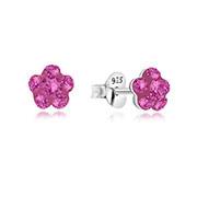 E-7045 - 925 Sterling silver stud with multi crystals.