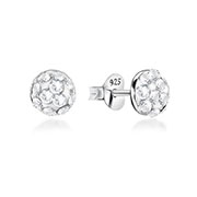 E-7046 - 925 Sterling silver stud with multi crystals.