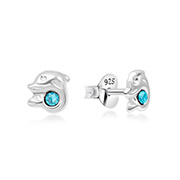 E-7328 - 925 Sterling silver stud with crystals.