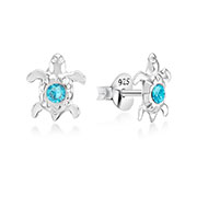 E-7330 - 925 Sterling silver stud with crystals.
