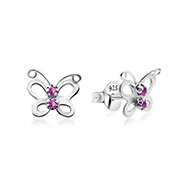 E-8299 - 925 Sterling silver stud with crystals.