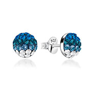 E-8510 - 925 Sterling silver stud with multi crystals.