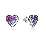 E-8514 - 925 Sterling silver stud with multi crystals.