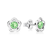 E-8588 - 925 Sterling silver stud with crystals.
