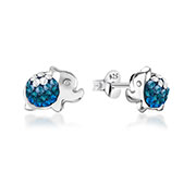 E-8752 - 925 Sterling silver stud with multi crystals.