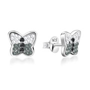 E-8818 - 925 Sterling silver stud with multi crystals.