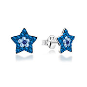 E-8834 - 925 Sterling silver stud with multi crystals.