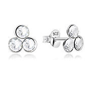 E-884 - 925 Sterling silver stud with crystals.