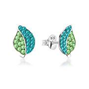 E-8886 - 925 Sterling silver stud with multi crystals.