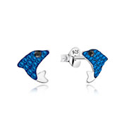 E-8979 - 925 Sterling silver stud with multi crystals.