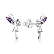 E-9757 - 925 Sterling silver stud with multi crystals.