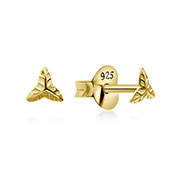 EP-6187 - Plain gold plated sterling silver stud.