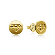 EP-6210 - Plain gold plated sterling silver stud.