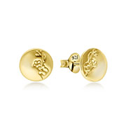 EP-6211 - Plain gold plated sterling silver stud.