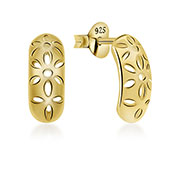 EP-6230 - Plain gold plated sterling silver stud.