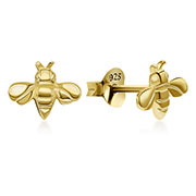 EP-6238 - Plain gold plated sterling silver stud.