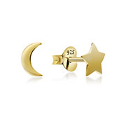 EP-6239 - Plain gold plated sterling silver stud.