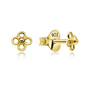 EP-6243 - Plain gold plated sterling silver stud.
