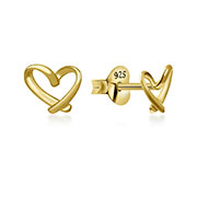 EP-6247 - Plain gold plated sterling silver stud.