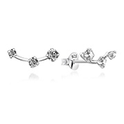 EZ-1022 - 925 Sterling silver stud with cubic zircon.