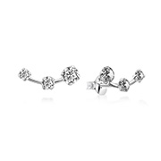 EZ-1023 - 925 Sterling silver stud with cubic zircon.