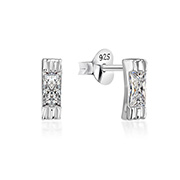 EZ-1070 - 925 Sterling silver stud with cubic zircon.