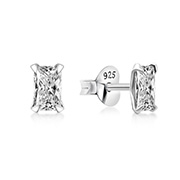 EZ-1075 - 925 Sterling silver stud with cubic zircon.
